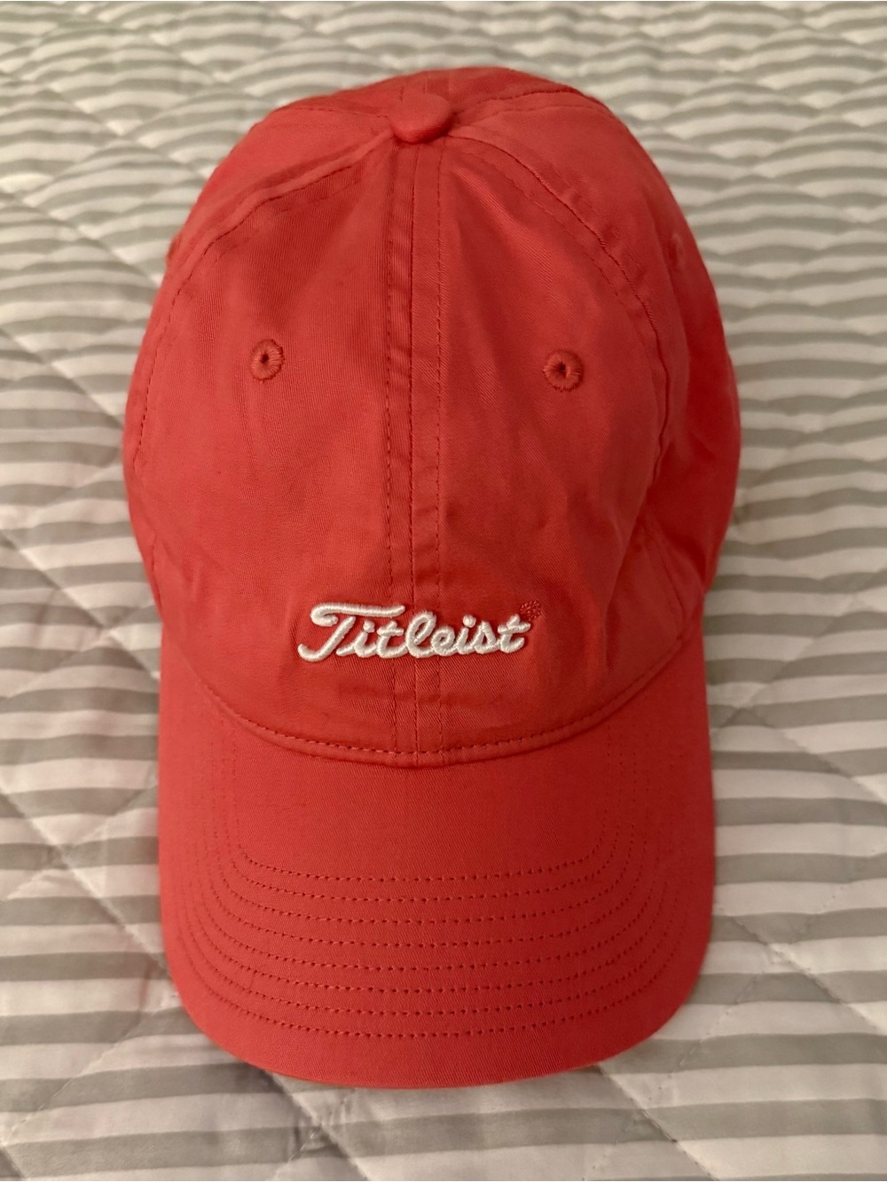 Titleist Golf Hat Salmon Adjustable EUC Logos Cotton Lightweight Classic